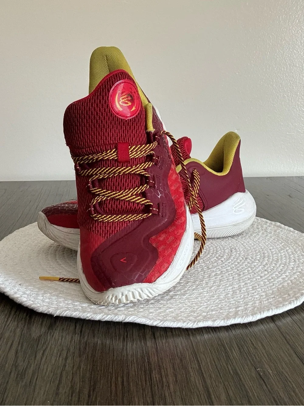 Under Armour Red and Yellow Women's Athletic Sneakers